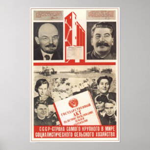 USSR sovjet - facklig propaganda 1938 Poster