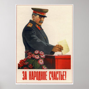USSR sovjetisk propaganda Stalin 1950 Poster