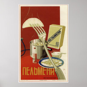 USSR sovjetiska Pelmeni som annonserar 1936 Poster