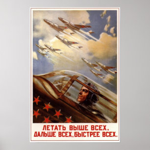 USSR sovjetiskt flyg 1954 Poster