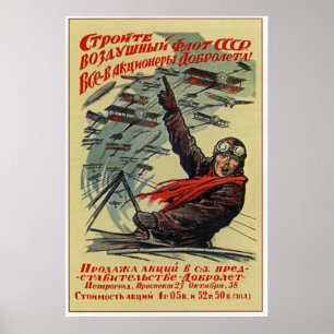 USSR ~-uppbyggnad luften hastiga "Dobrolyot" 1923 Poster