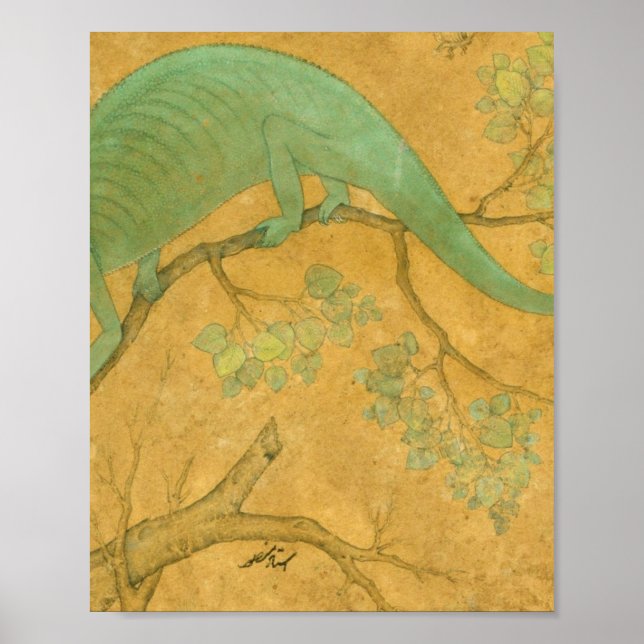 Ustad Mansur - Chameleon i A Träd Poster (Framsidan)
