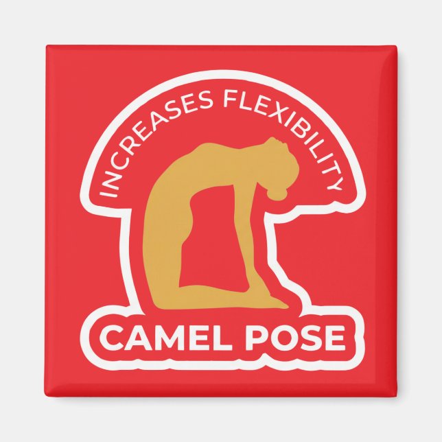 Ustrasana Kamel Pose • Ökar Flexibiliteten Yoga Magnet (Framsidan)