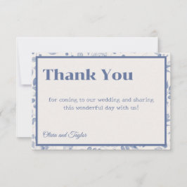 usty Blue Watercolor Floral Wedding Tack Kort