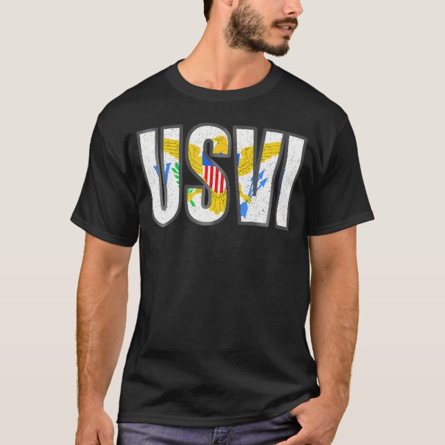 Usvi Flagga Proud United Stater Virgin Islands Roo T Shirt (Framsida)