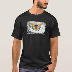 USVI-Flagga Vintage tillverkad i USA:s Jungfruöar T Shirt