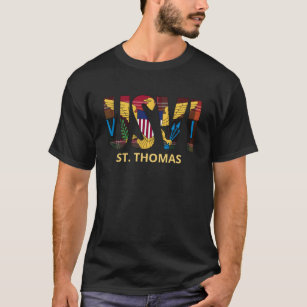 USVI US Virgin Islands Flagga St. Thomas Madras T Shirt