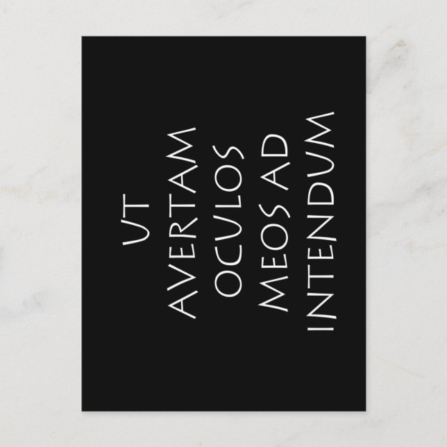 Ut avertam oculos meos ad intendum vykort (Framsida)