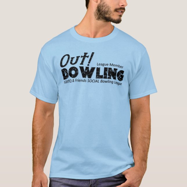 Ut Bowling League 10 år Logotyp T Shirt (Framsida)