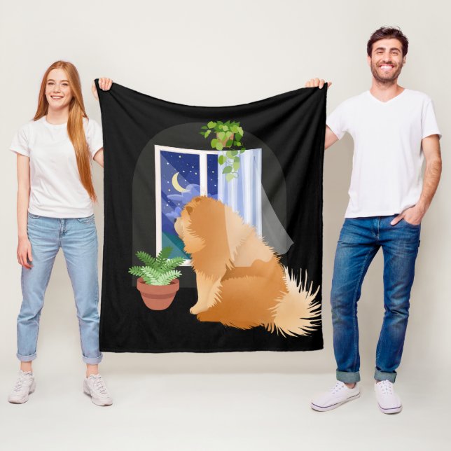 UT DÄR NÅGONSTANS FLICKORT Svart Fleecefilt (På plats)