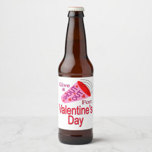 Ut för alla hjärtans dag ölflaska etikett