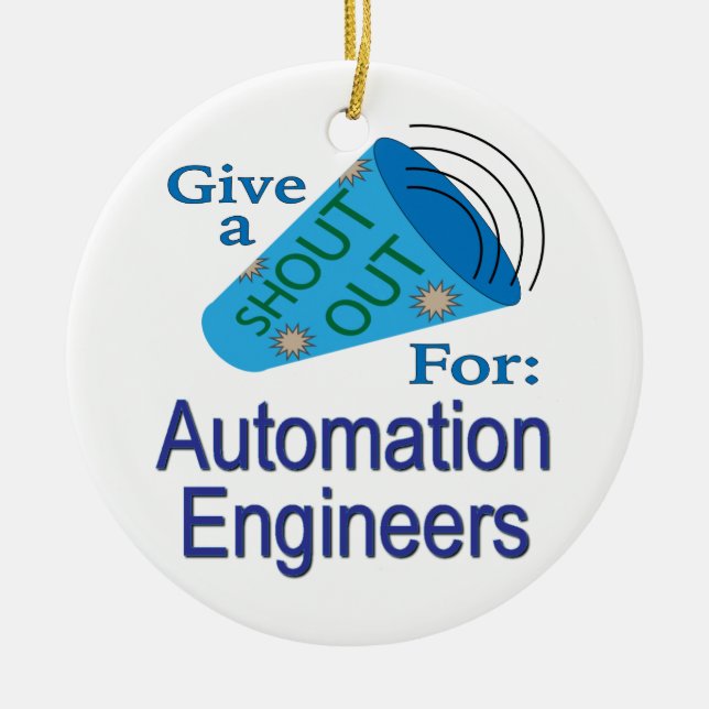 Ut för Automation Ingenjör Julgransprydnad Keramik (Framsidan)