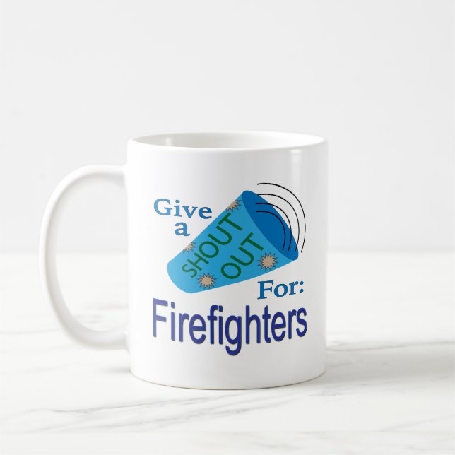 Ut för brandmän kaffemugg (Vänster)