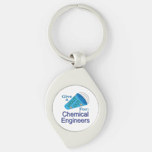 Ut för Chemical Ingenjör Swirl Silverfärgad Nyckelring