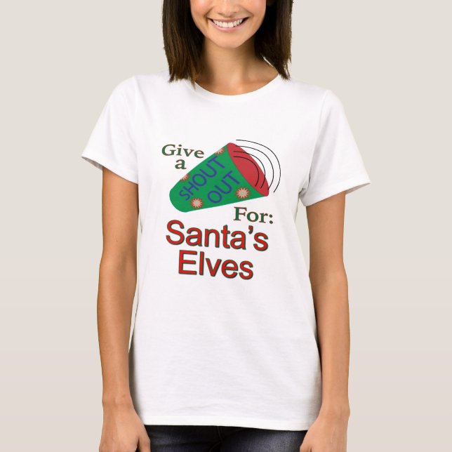 Ut för jultomtens älvar t shirt (Framsida)