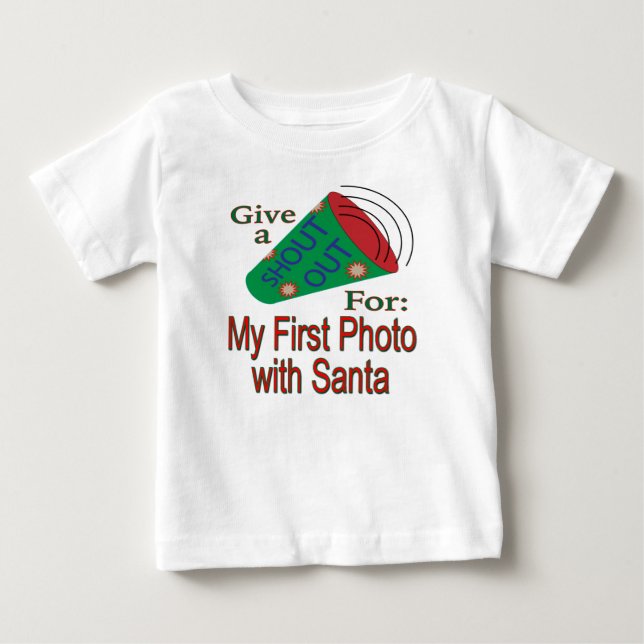 Ut för mitt första foto med tomten t shirt (Framsida)