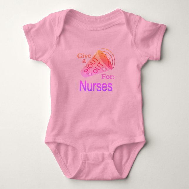 Ut för Nurses Baby Bodykostym T Shirt (Framsida)
