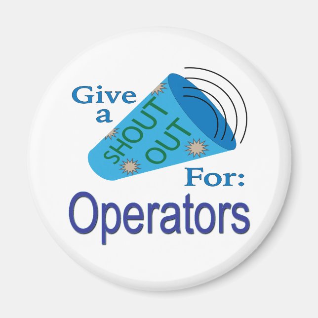 Ut för operatorer magnet (Framsidan)