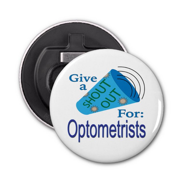 Ut för optometrister flasköppnare (Framsidan)