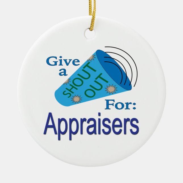 Ut för utvärderare julgransprydnad keramik (Framsidan)