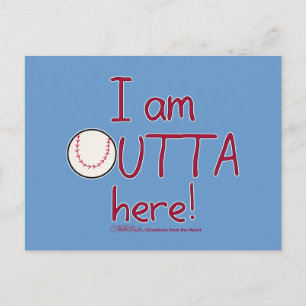 Ut hit! Baseball Vykort