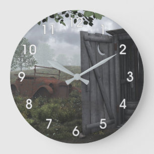 UT HUS OCH RUSTERAT CAR CLOCK STOR KLOCKA