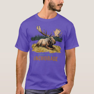 Ut i Anchorage Alaska Moose Art Souvenir TShirt T Shirt