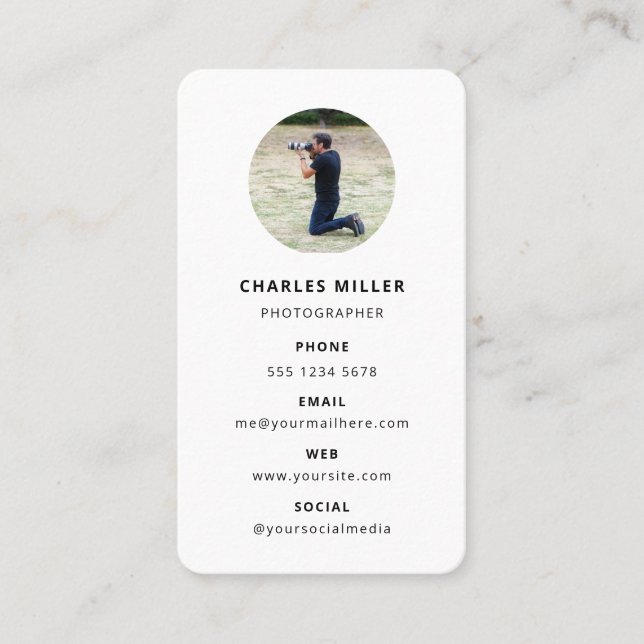 Ut i Stil! Modern minimal fotografi Visitkort (Framsida)