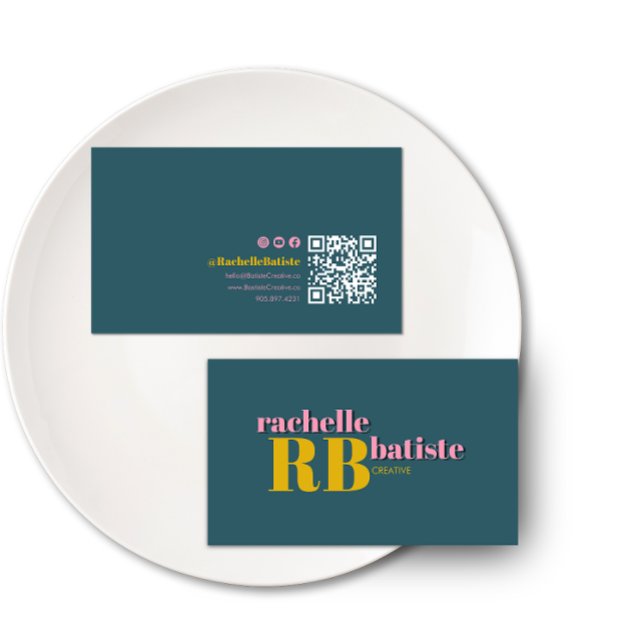Ut i Stil | QR-kod för Retro Social Media Visitkort (Skapare uppladdad)