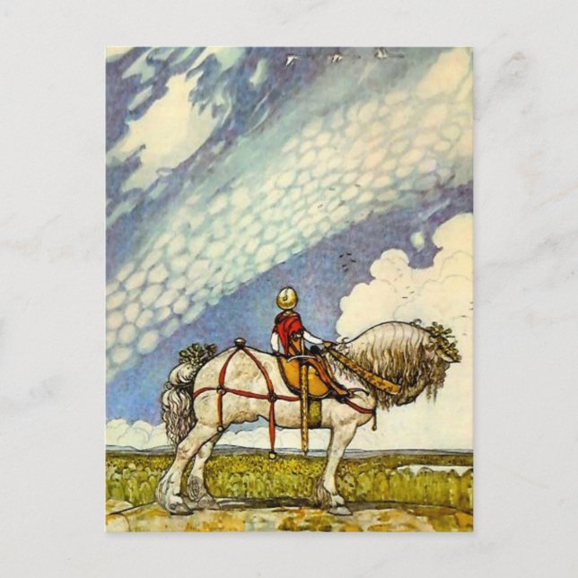 ”Ut i vida världen” av John Bauer Vykort (Framsida)