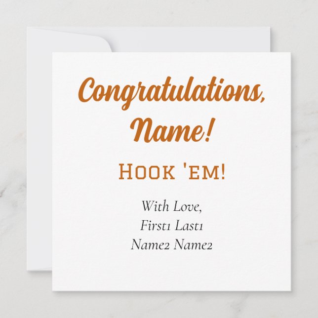 UT Longhorns Krok! Märkre för presentkort Julkort (Framsida)