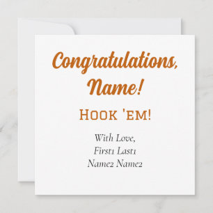 UT Longhorns Krok! Märkre för presentkort Julkort