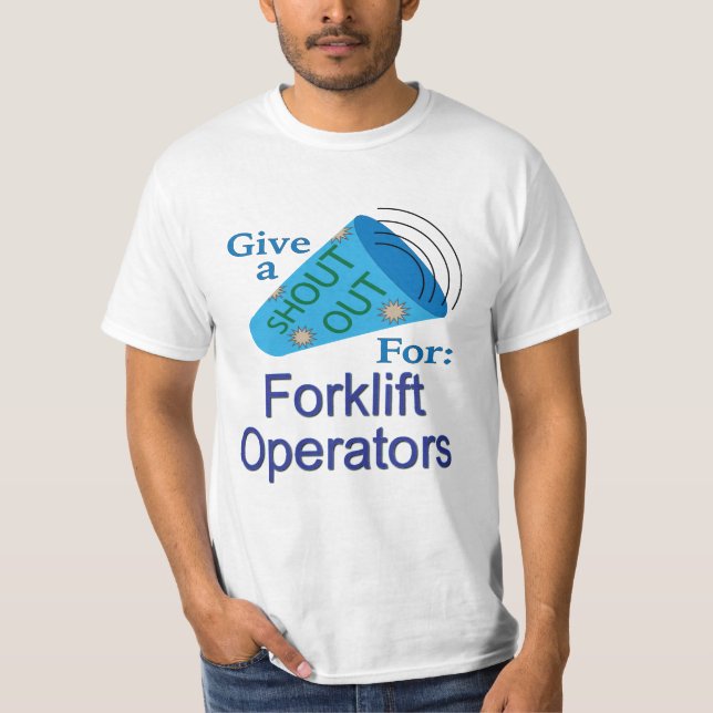 Ut med dig för gaffeloperatörer t shirt (Framsida)