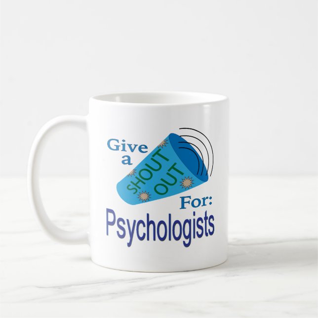 Ut med psykologer kaffemugg (Vänster)