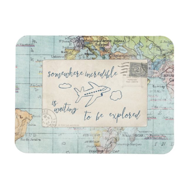 Ut och utforska citat och Karta Magnet (Horisontell)