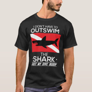 Ut Simman min Buddy Funny Shark-Dyka T Shirt