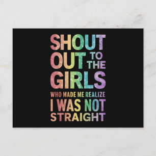 Ut till Girls Gay pride Rainbow Flagga HBT Vykort