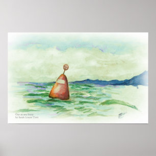 Ut till havs Buoy vattenfärgsskiss Poster