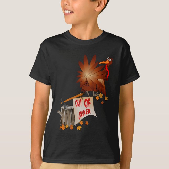 Ut ur beställa thanksgivingskjortan tee (Framsida)