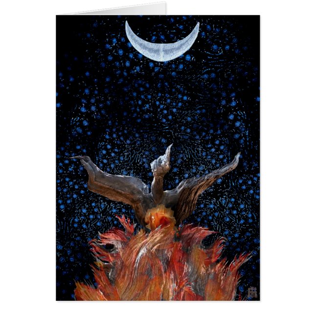 Ut ur flammar: Phoenix resning Hälsningskort (Framsidan)