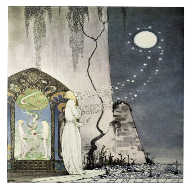 Ut ur flottan Måne Magic Fairytale Kay Nielson Kakelplatta (Framsidan)