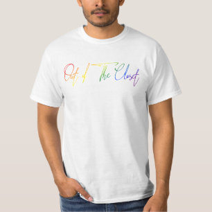 Ut ur för regnbågeflagga för garderob LGBT T Shirt