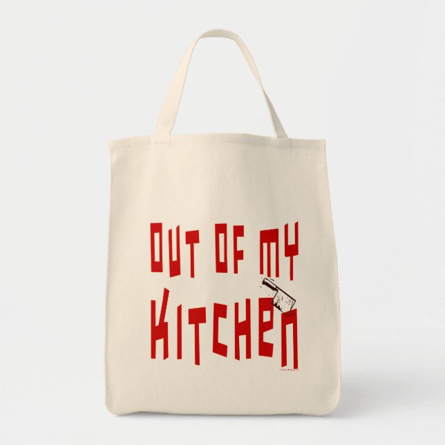 Ut ur min köksfoni Cook Slogan Tote Bag Tygkasse (Framsidan)