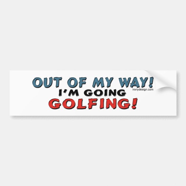 Ut ur min långt golfspelbildekal bildekal (Framsidan)