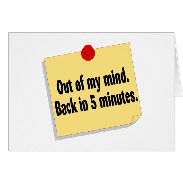 Ut ur mitt vara besvärad i 5 noterar tillbaka hälsningskort (Framsidan Horizontal)