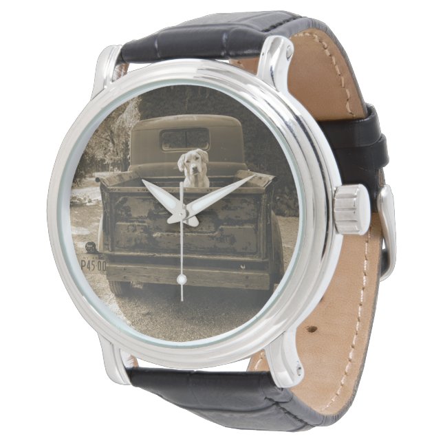 Ut ur skugga - Hund-foto Armbandsur (Vinklad)