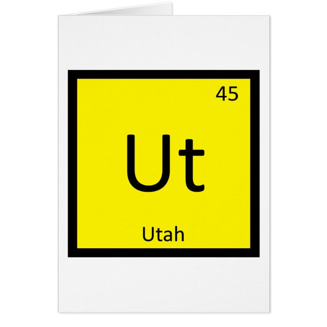 Ut - Utah State Chemistry Periodiska System Symbol Hälsningskort (Framsidan)
