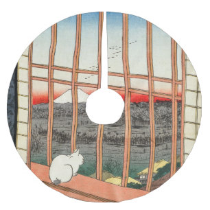 Utagawa Hiroshige - Asakusa Ris fält Julgransmatta Borstad Polyester