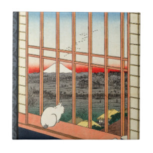 Utagawa Hiroshige - Asakusa Ris fält Kakelplatta
