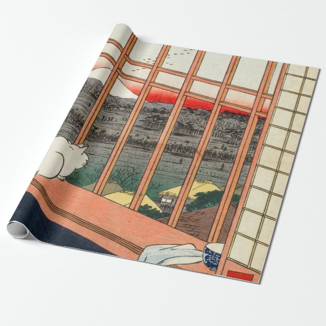 Utagawa Hiroshige - Asakusa Ris fält Presentpapper (Utrullad)